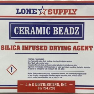 Package of Lone Supply Ceramic Beadz silica drying agent.