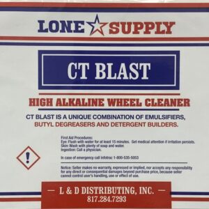 Lone Supply CT Blast high alkaline wheel cleaner product label.
