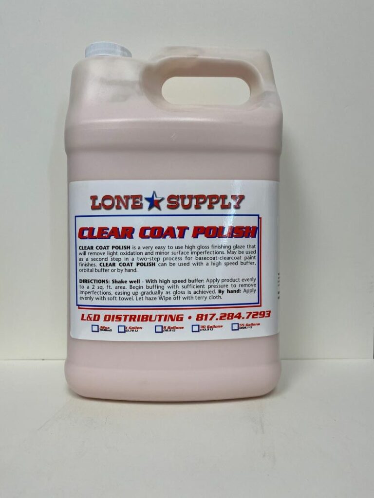 A gallon container of Lone Supply Clear Coat Polyurethane.