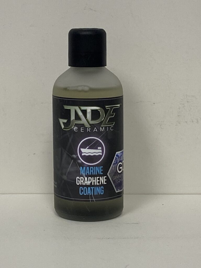 A bottle of ND+ Marine Graphene Cleaner with a black cap.