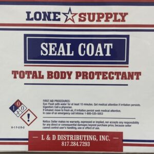 Label for Lone Supply Seal Coat body protectant.