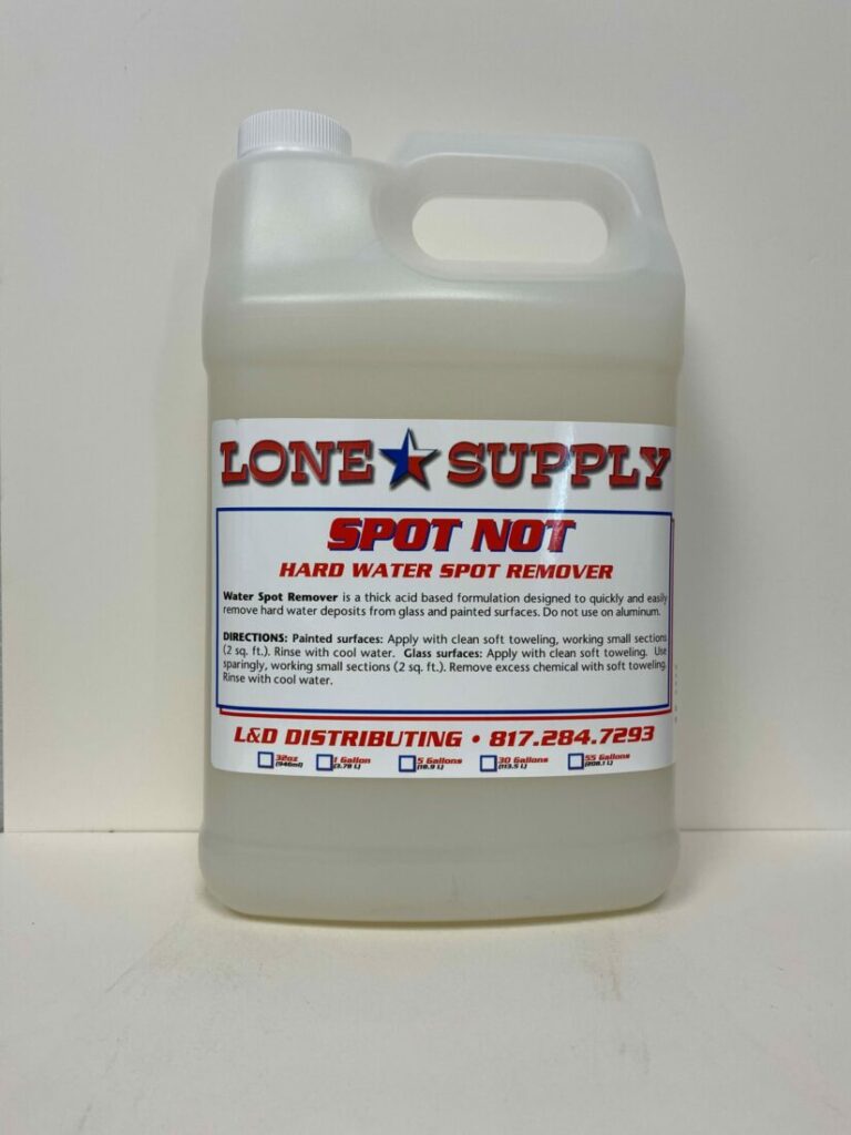 Container of Lone Supply Spot Not paint remover for concrete.