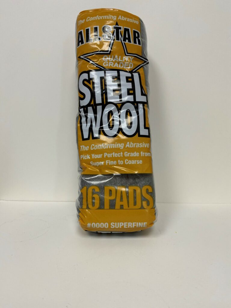 A container of Steel Wool Big Pads for cleaning and polishing.