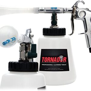 Tornador car cleaning tool with foam and air gun attachments.