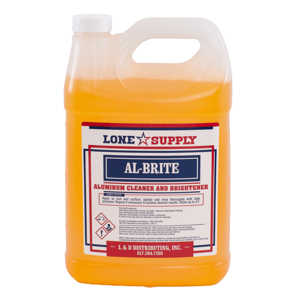 A large container of Lone Star Al Brite cleaning solution.