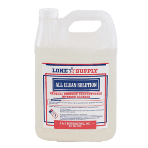 A gallon container of Lone Supply All Clean Solution.
