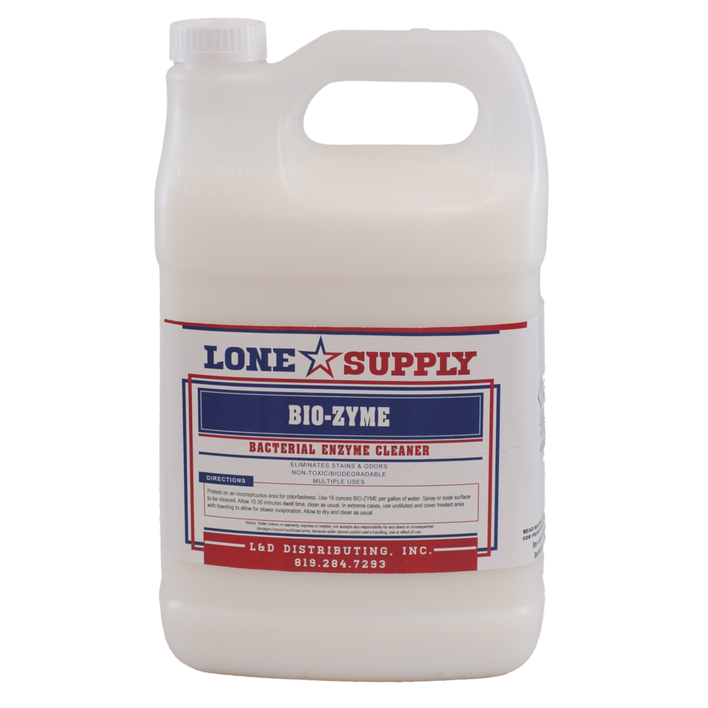 A gallon jug of Lone Star Supply Bio-Dyne liquid.