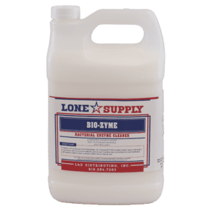 A gallon jug of Lone Star Supply Bio-Dyne liquid.