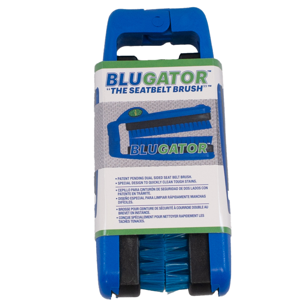 BluGator cable lock device in blue packaging.