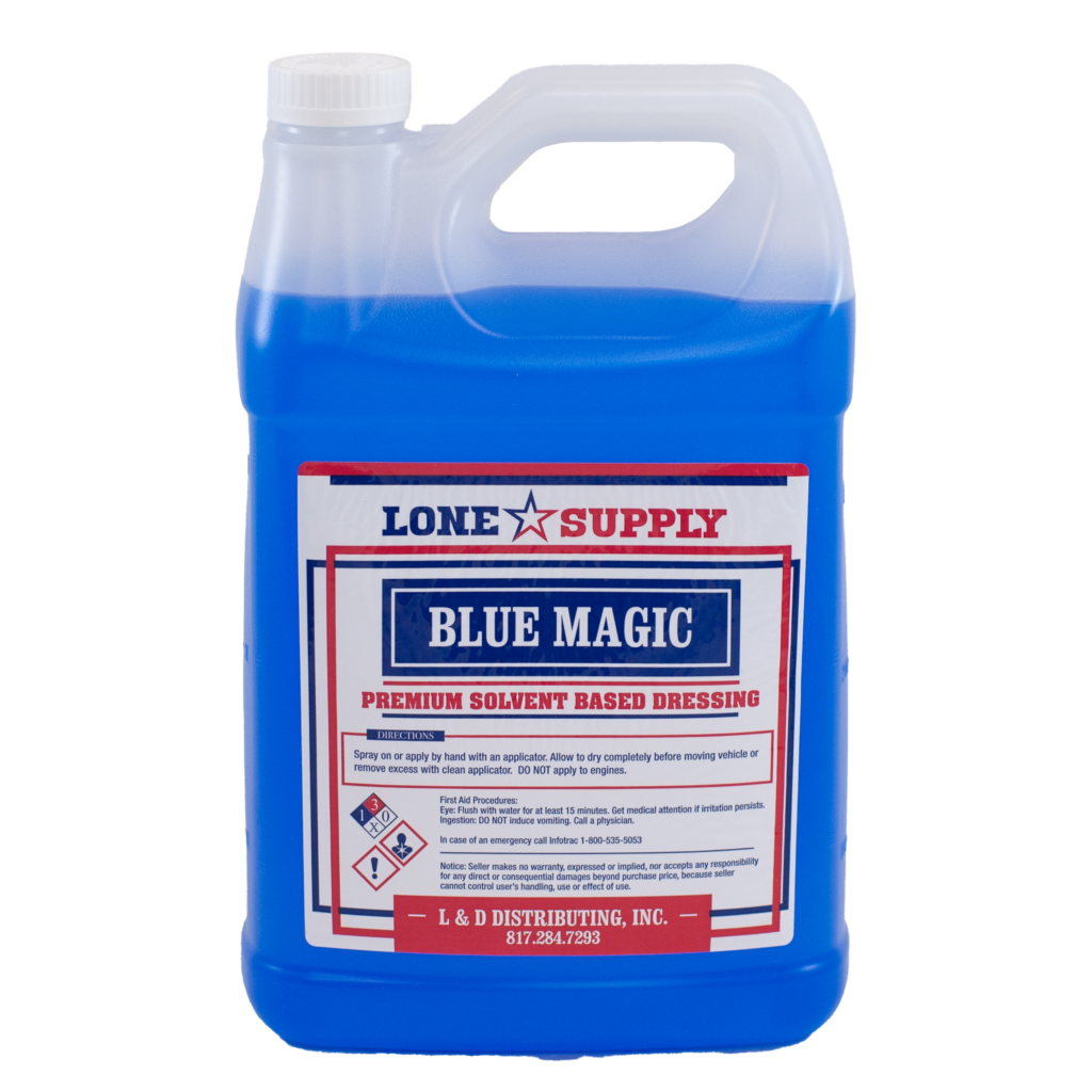 A blue liquid container labeled Blue Magic by Lone Star Supply.