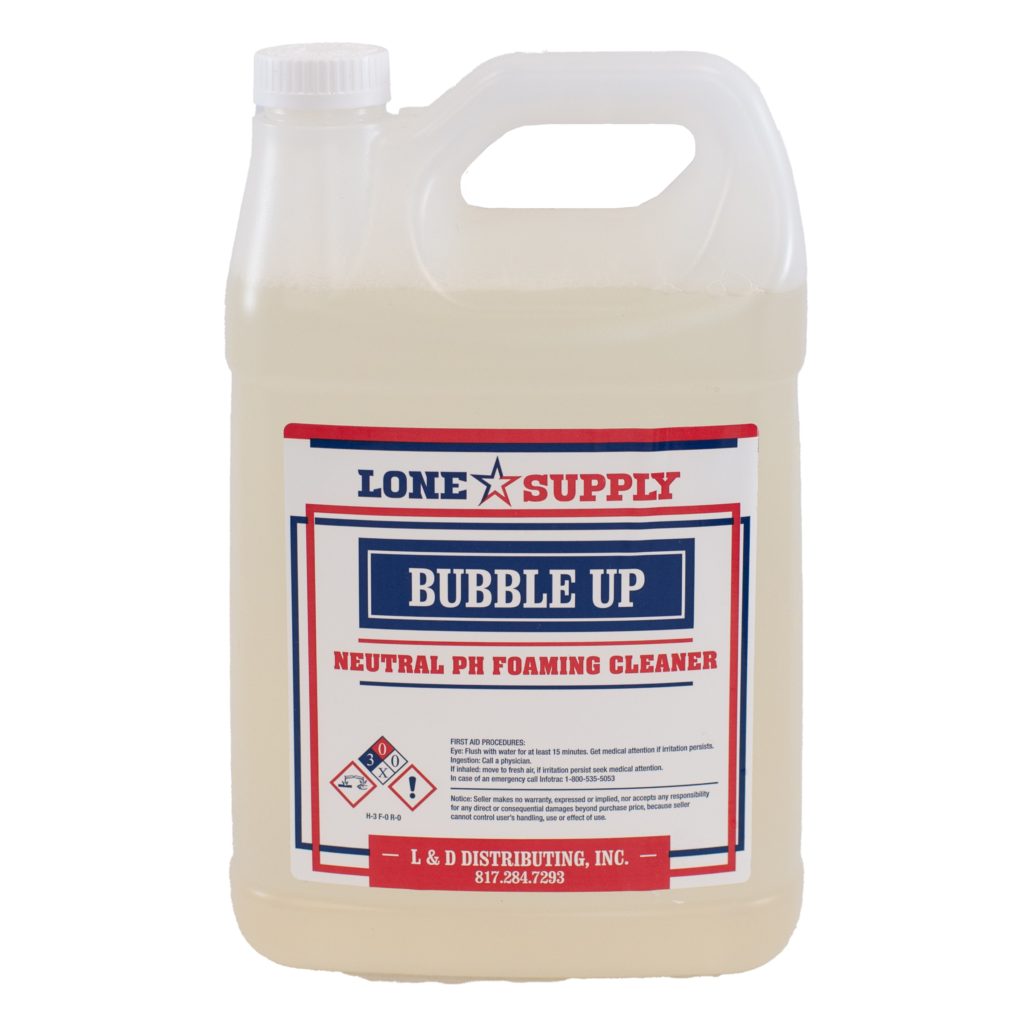A container of Lone Supply 'Bubble Up' polyurethane pre-polymer cleaner.