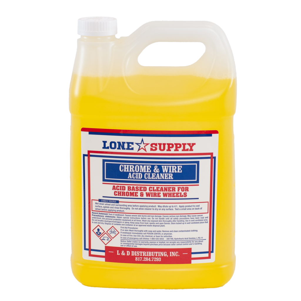 Large yellow container of concentrated cleaner and degreaser.