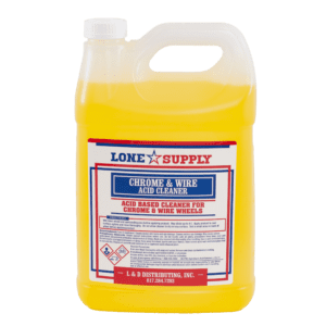Large yellow container of concentrated cleaner and degreaser.