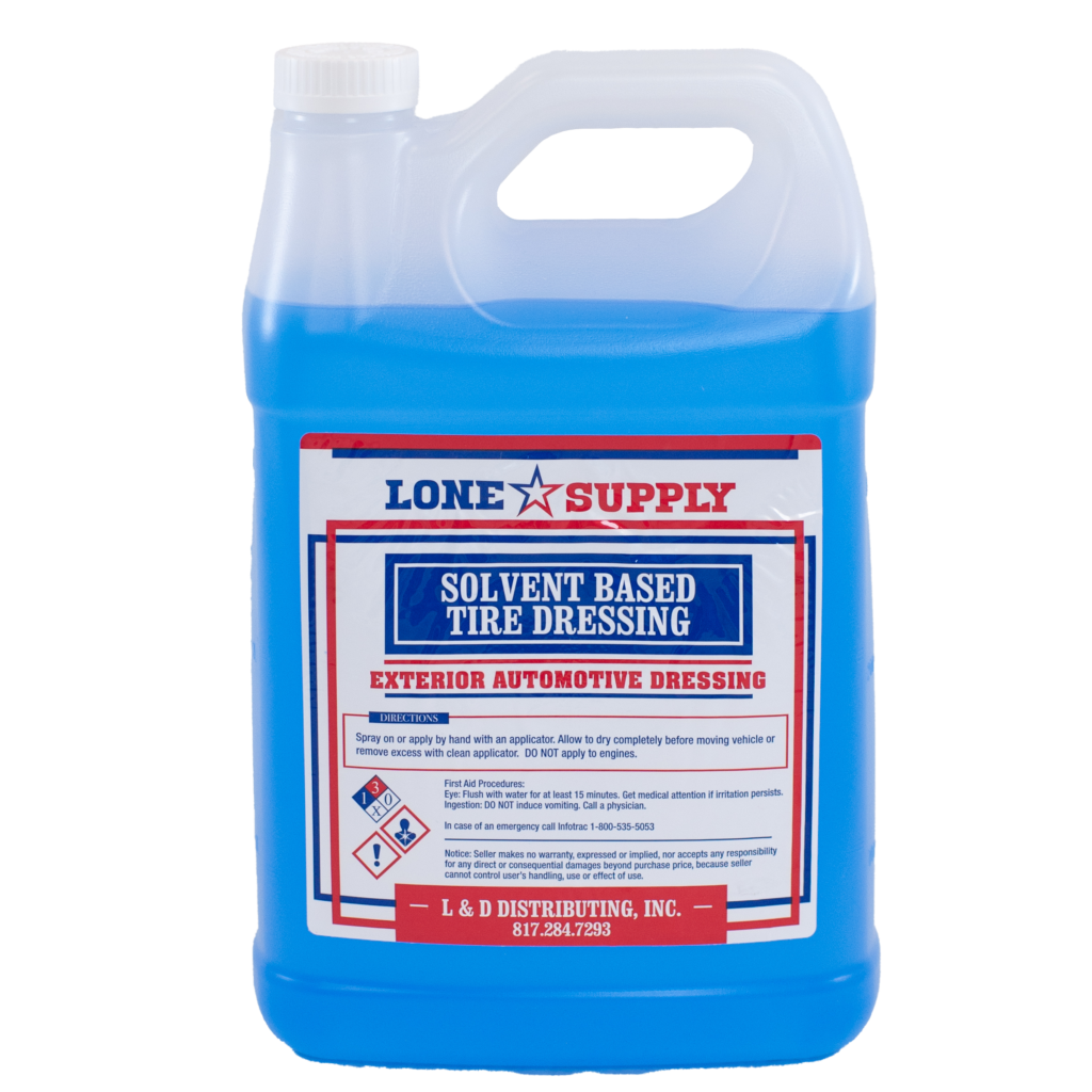 Bottle of Lone Star Supply blue liquid detergent with handle and label.