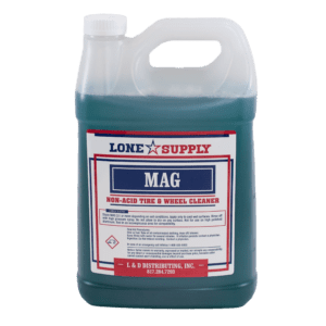 A container of Lone Star Supply MAG chemical liquid.