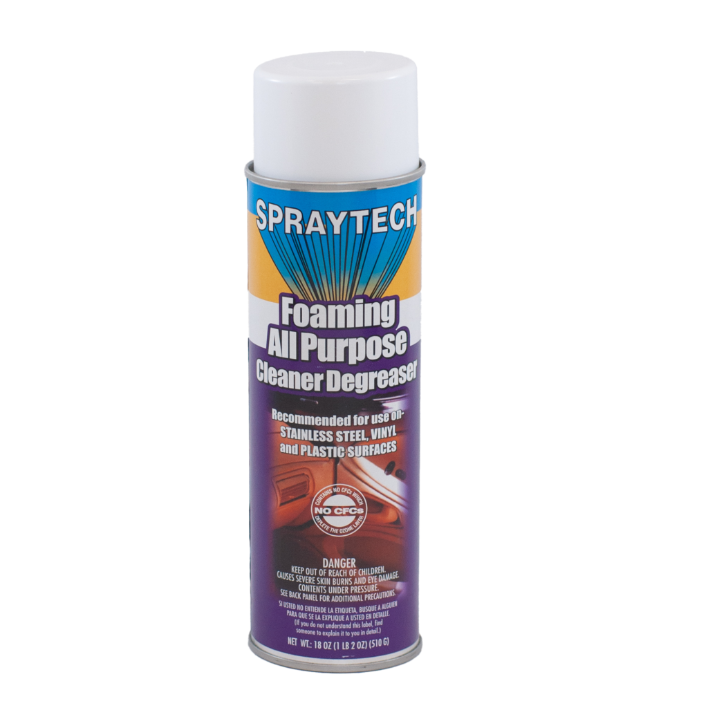 Aerosol can of Spraytech foaming all-purpose cleaner degreaser.