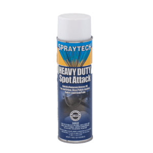 SprayTech Heavy Duty Spot Attack aerosol can for cleaning.