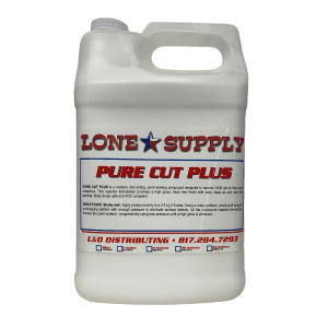 A large white container of Lone Supply Pure Cat Plus cleaning solution.